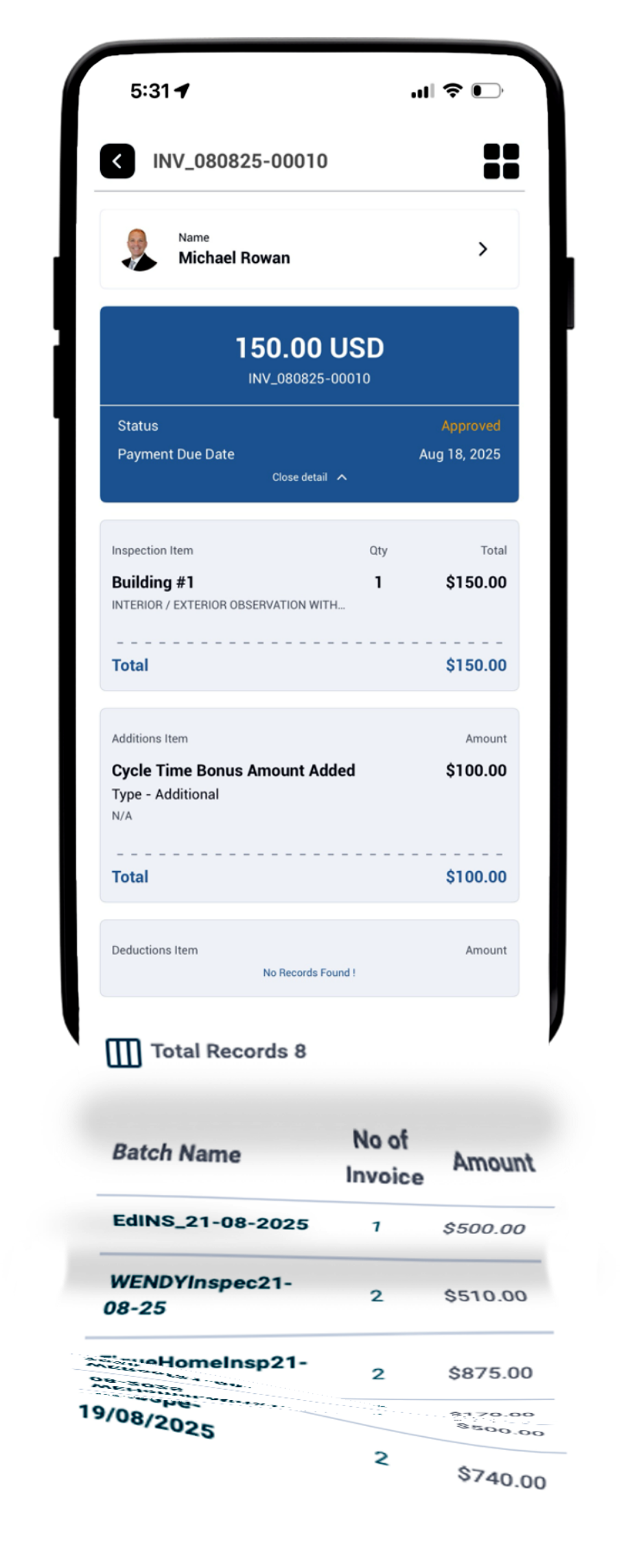 Invoicing & Batch Invoicing Screenshot Image
